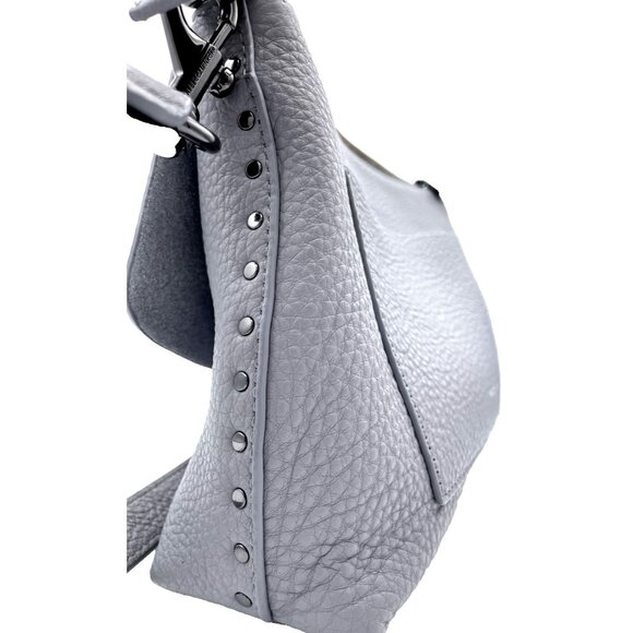 Rebecca Minkoff Shoulder Bag Purse Darren Blue-Gray Pebbled Leather Studs Women - Picture 3 of 16
